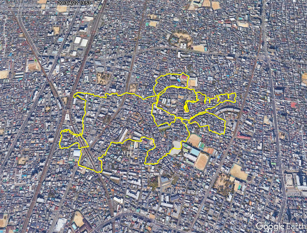 大阪で描いたゾウ地上絵